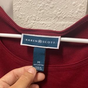 what ; plain red blouse. ( my apologies for the wrinkles --